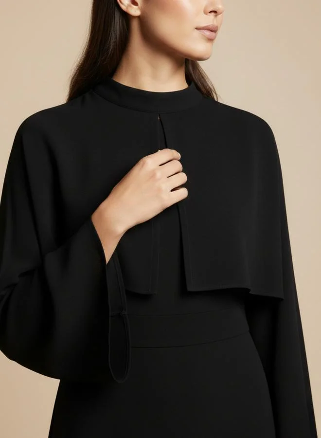 HOUSE OF RAELI Women Black Bell Sleeve Maxi Dress